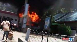 Minibus Terbakar Saat Isi BBM di SPBU Campalagian, 1 Orang Luka Bakar