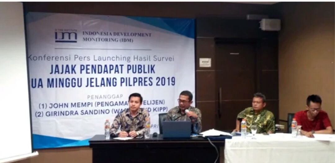 Survei IDM: Prabowo-Sandi 57,6 Persen, Jokowi-Maruf 38,76 Persen