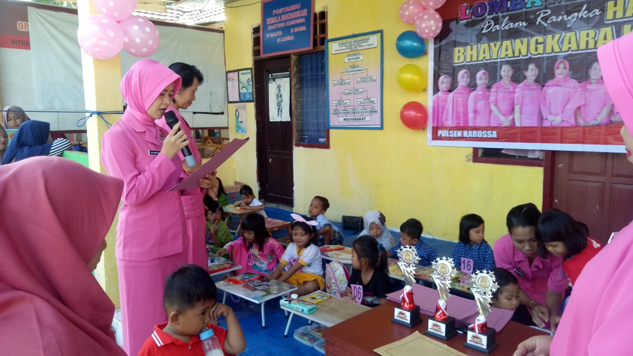 Bhayangkari Ranting Karossa Gelar Lomba Warna Tingkat TK