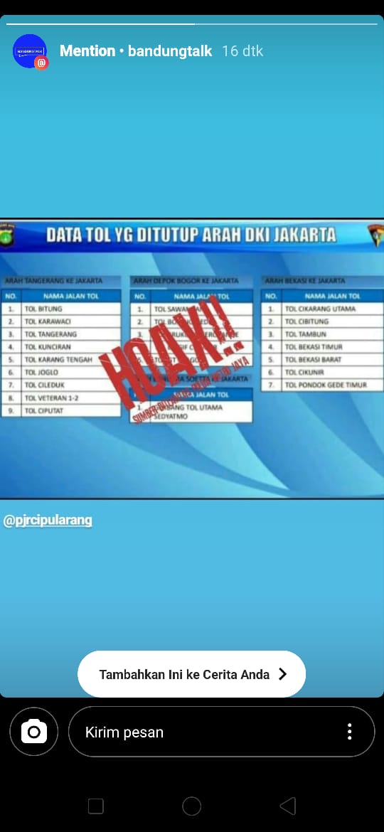 Jakarta Lockdown, Hoax