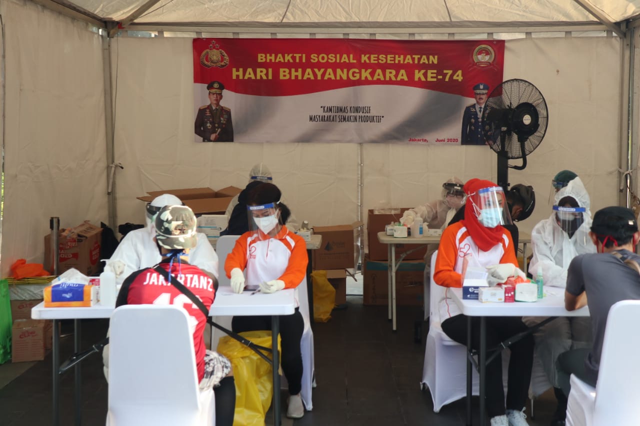 Polri Gelar Rapid Test Pasca Dibukanya CFD Jakarta