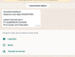 Waspada…Nama Pj Gubernur Sulbar Prof Zudan Arif Kembali Dicatut Penipu Via WA