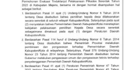 Kemendagri Melalui Dirjen Bindes Perintahkan Pilkades Serentak Dilakukan di Majene Sebelum 1 Nopember 2023