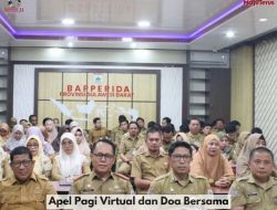 Pimpinan dan Staf Bapperida Ikuti Apel Virtual