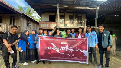 BEM Nusantara Sulbar Berbagi Puluhan Paket Sembako di Majene