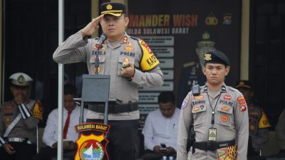 Kapolres Majene Pimpin Apel Gelar Pasukan