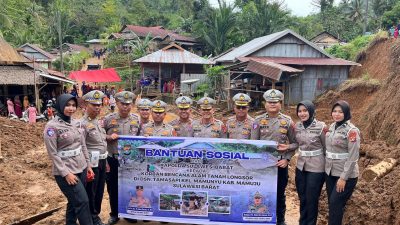 Ditlantas Polda Sulbar Salurkan Bantuan Kapolda untuk Masyarakat Terdampak Bencana