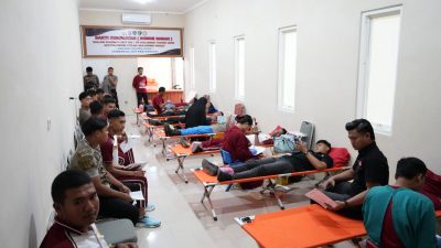 Polairud Polda Sulbar Gelar Bakti Kesehatan Donor Darah