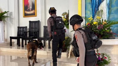 Ditsamapta Polda Sulbar Gencarkan Sterilisasi Jelang Malam Puncak Natal