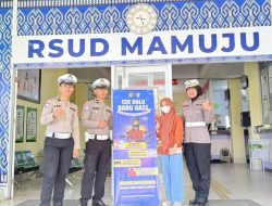 Ditlantas Polda Sulbar Pasang Himbauan Tata Tertib Berlalu Lintas dan Stop Balap Liar