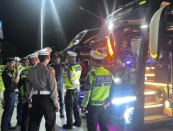 Perjalanan Mudik Aman, Ditlantas Polda Sulbar Pastikan Angkutan Bus Antar Kota Layak Beroperasi