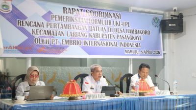 DLHK Sulbar Bahas Dokumen UKL-UPL PT. Embrio Internasional Indonesia
