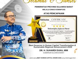 Gubernur SDK dan Diskominfoss Sulbar Raih Penghargaan Nasional
