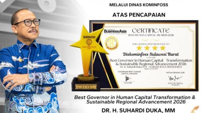 Gubernur SDK dan Diskominfoss Sulbar Raih Penghargaan Nasional