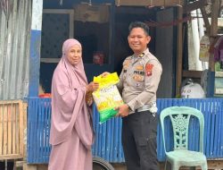 Ditlantas Polda Sulbar Salurkan Sembako untuk Warga Kurang Mampu