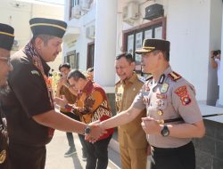 Kapolresta Sambut Kunker Kajati Sulbar di Kejari Mamuju