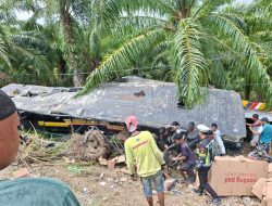 Polisi dan Warga Sigap Evakuasi Korban Bus Terperosok di Karossa