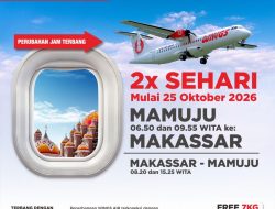 Jadwal Penerbangan Berubah, Wings Air Bakal Menginap di Mamuju untuk Perkuat Konektivitas